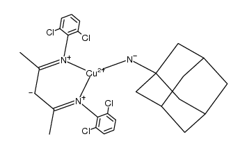 [Cu(CH(C(CH3)NC6H3Cl2)2)(NH(1-adamantyl))]结构式