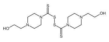 [4-(2-hydroxyethyl)piperazine-1-carbothioyl]sulfanyl 4-(2-hydroxyethyl)piperazine-1-carbodithioate结构式
