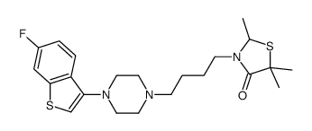 3-[4-[4-(6-fluoro-1-benzothiophen-3-yl)piperazin-1-yl]butyl]-2,5,5-trimethyl-1,3-thiazolidin-4-one结构式