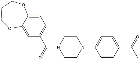 1-(4-(4-(3,4-dihydro-2H-benzo[b][1,4]dioxepine-7-carbonyl)piperazin-1-yl)phenyl)ethan-1-one结构式