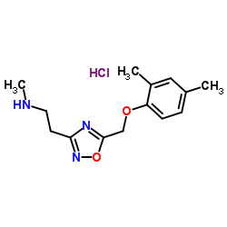 2-{5-[(2,4-Dimethylphenoxy)methyl]-1,2,4-oxadiazol-3-yl}-N-methylethanamine hydrochloride (1:1) Structure