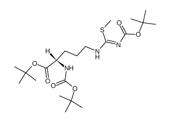 α-N-(tert-butoxycarbonyl)-δ-((N1-(tert-butoxycarbonyl)-S-methyl)-1-isothioureido)-L-norvaline tert-butyl ester Structure