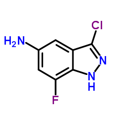 3-Chloro-7-fluoro-1H-indazol-5-amine结构式