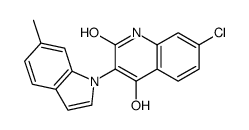 7-chloro-4-hydroxy-3-(6-methylindol-1-yl)-1H-quinolin-2-one结构式
