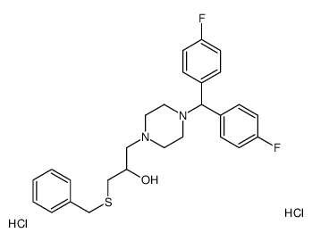 1-benzylsulfanyl-3-[4-[bis(4-fluorophenyl)methyl]piperazin-1-yl]propan-2-ol,dihydrochloride结构式