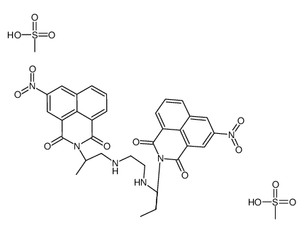 methanesulfonic acid,5-nitro-2-[(2R)-1-[2-[[(2R)-2-(5-nitro-1,3-dioxobenzo[de]isoquinolin-2-yl)propyl]amino]ethylamino]propan-2-yl]benzo[de]isoquinoline-1,3-dione Structure