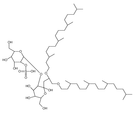 2,3-di-O-phytanyl-1-O-(mannopyranosyl-(2-sulfate)-(1-2)-glucopyranosyl)-sn-glycerol结构式