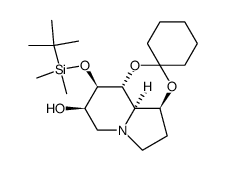 7-O-t-butyldimethylsilyl-1,8-O-cyclohexylidene-6-epicastanospermine Structure