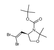 (R)-(-)-2,2-dimethyl-3-tert-butoxycarbonyl-4-(β,β-dibromovinyl)oxazolidine结构式