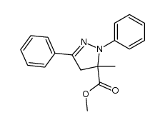 5-Methyl-1,3-diphenyl-2-pyrazolin-5-carbonsaeure-methylester Structure