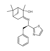 (1S,2S,5S,E)-2,6,6-trimethyl-3-(((R)-2-phenyl-1-(thiazol-2-yl)ethyl)imino)bicyclo[3.1.1]heptan-2-ol Structure