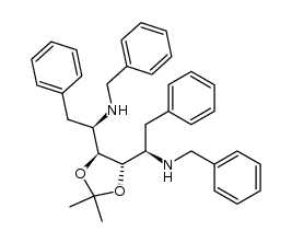 (2R,3S,4S,5R)-2,5-bis(phenylmethylamino)-3,4-O-isopropylidene-1,6-diphenyl-3,4-hexanediol结构式