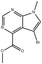 methyl 5-bromo-7-methyl-7h-pyrrolo[2,3-d]pyrimidine-4-carboxylate结构式