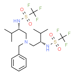 (2S,6S)-4-BENZYL-1,7-BIS(TRIFLUOROMETHYLSULFONYL)-2,6-DIISOPROPYL-1,4,7-TRIAZAHEPTANE结构式