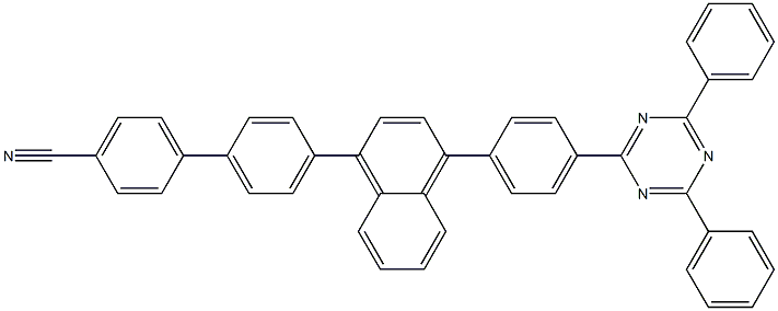 [1,1'-Biphenyl]-4-carbonitrile, 4'-[4-[4-(4,6-diphenyl-1,3,5-triazin-2-yl)phenyl]-1-naphthalenyl]- structure