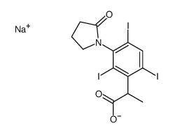 2-[3-(2-Oxo-1-pyrrolidinyl)-2,4,6-triiodophenyl]propionic acid sodium salt structure