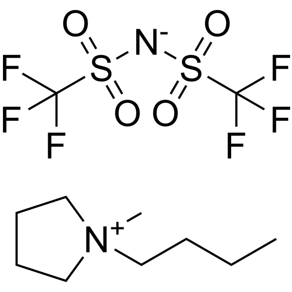 1-正丁基-1-甲基吡咯烷二(三氟甲基磺酰)酰亚胺结构式
