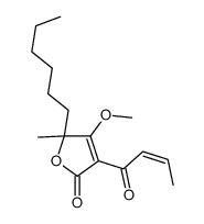 3-[(E)-Crotonoyl]-5-hexyl-4-methoxy-5-methyl-2(5H)-furanone结构式