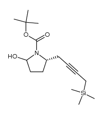 (5S)-tert-butyl 2-hydroxy-5-(4-(trimethylsilyl)but-2-yn-1-yl)pyrrolidine-1-carboxylate结构式