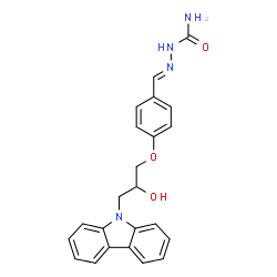 (E)-2-(4-(3-(9H-carbazol-9-yl)-2-hydroxypropoxy)benzylidene)hydrazine-1-carboxamide结构式