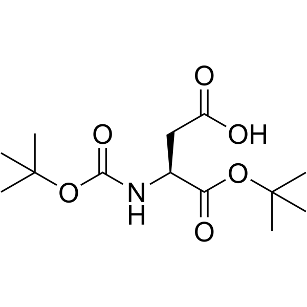 N-叔丁氧羰基-L-天冬氨酸 1-叔丁酯结构式