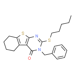 3-Benzyl-2-(pentylsulfanyl)-5,6,7,8-tetrahydro[1]benzothieno[2,3-d]pyrimidin-4(3H)-one Structure