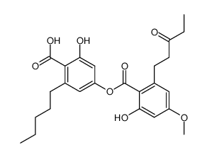 2-Hydroxy-4-[[2-hydroxy-4-methoxy-6-(3-oxopentyl)benzoyl]oxy]-6-pentylbenzoic acid Structure