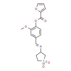 4-{(E)-[(1,1-dioxidotetrahydrothiophen-3-yl)imino]methyl}-2-methoxyphenyl furan-2-carboxylate结构式