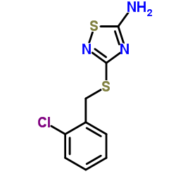 3-[(2-Chlorobenzyl)sulfanyl]-1,2,4-thiadiazol-5-amine结构式