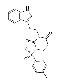 1-{2-(1H-benzo[b]azol-3-yl)ethyl}-3-(4-methylphenylsulfonyl)-2,6-azinanedione结构式