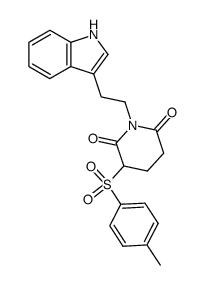 1-{2-(1H-benzo[b]azol-3-yl)ethyl}-3-(4-methylphenylsulfonyl)-2,6-azinanedione Structure