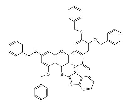 3-O-acetyl-4-[(2-benzothiazolyl)thio]-5,7,3',4'-tetra-O-benzylepicatechin结构式