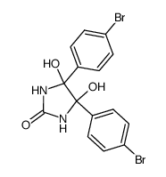 4,5-bis-(4-bromo-phenyl)-4,5-dihydroxy-imidazolidin-2-one Structure