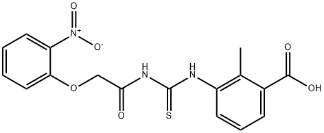 2-methyl-3-[[[[(2-nitrophenoxy)acetyl]amino]thioxomethyl]amino]-benzoic acid结构式