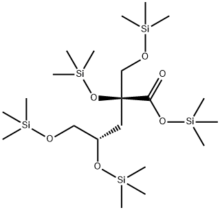 Trimethylsilyl 3-deoxy-2,4,5-tris-O-(trimethylsilyl)-2-c-([(trimethyls ilyl)oxy]methyl)pentonate结构式