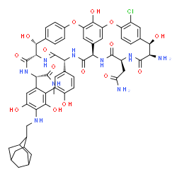 26-Methylamino carbonyl-29-(2-admantyl)methyleremomycin aglycone hexapeptide结构式