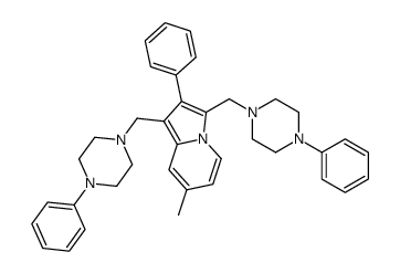 1,3-Bis[(4-phenyl-1-piperazinyl)methyl]-7-methyl-2-phenylindolizine结构式