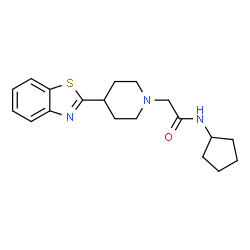 1-Piperidineacetamide,4-(2-benzothiazolyl)-N-cyclopentyl-(9CI) Structure