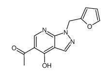 5-acetyl-1-furfuryl-1,7-dihydro-pyrazolo[3,4-b]pyridin-4-one结构式