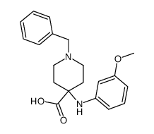 4-[N-(3-methoxyphenyl)amino]- 1-(phenylmethyl)-4-piperidinecarboxylic acid结构式