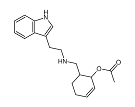 Acetic acid 6-{[2-(1H-indol-3-yl)-ethylamino]-methyl}-cyclohex-2-enyl ester结构式