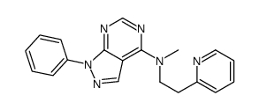 N-methyl-1-phenyl-N-(2-pyridin-2-ylethyl)pyrazolo[3,4-d]pyrimidin-4-amine结构式