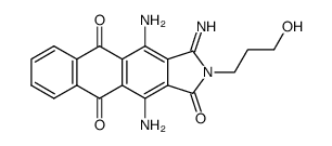 4,11-Diamino-2-(3-hydroxy-propyl)-3-imino-2,3-dihydro-naphtho[2,3-f]isoindole-1,5,10-trione Structure