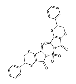 2,2'-diphenyl-2,3,2',3'-tetrahydro-6,6'-sulfonyl-bis-[1,4]dithiino[2,3-c]pyrrole-5,7-dione结构式