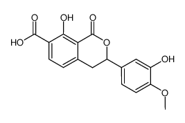 8-Hydroxy-3-(3-hydroxy-4-methoxyphenyl)-3,4-dihydro-1-oxo-1H-2-benzopyran-4-carboxylic acid Structure
