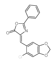 5(4H)-Oxazolone, 4-[(6-chloro-1,3-benzodioxol-5-yl)methylene]-2-phenyl-结构式