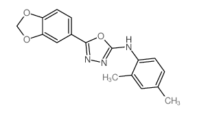 5-(1,3-benzodioxol-5-yl)-N-(2,4-dimethylphenyl)-1,3,4-oxadiazol-2-amine structure