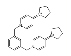 4-pyrrolidin-1-yl-1-[[3-[(4-pyrrolidin-1-ylpyridin-1-ium-1-yl)methyl]phenyl]methyl]pyridin-1-ium结构式