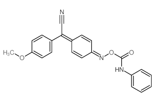 Benzeneacetonitrile,4-methoxy-a-[4-[[[(phenylamino)carbonyl]oxy]imino]-2,5-cyclohexadien-1-ylidene]-(9CI)结构式