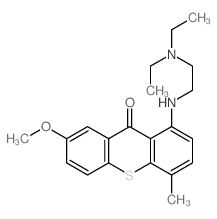 1-(2-diethylaminoethylamino)-7-methoxy-4-methyl-thioxanthen-9-one structure